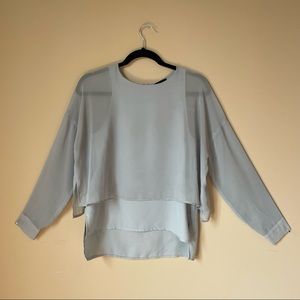 TOPSHOP LIGHT BLUE MULTILAYER BLOUSE
